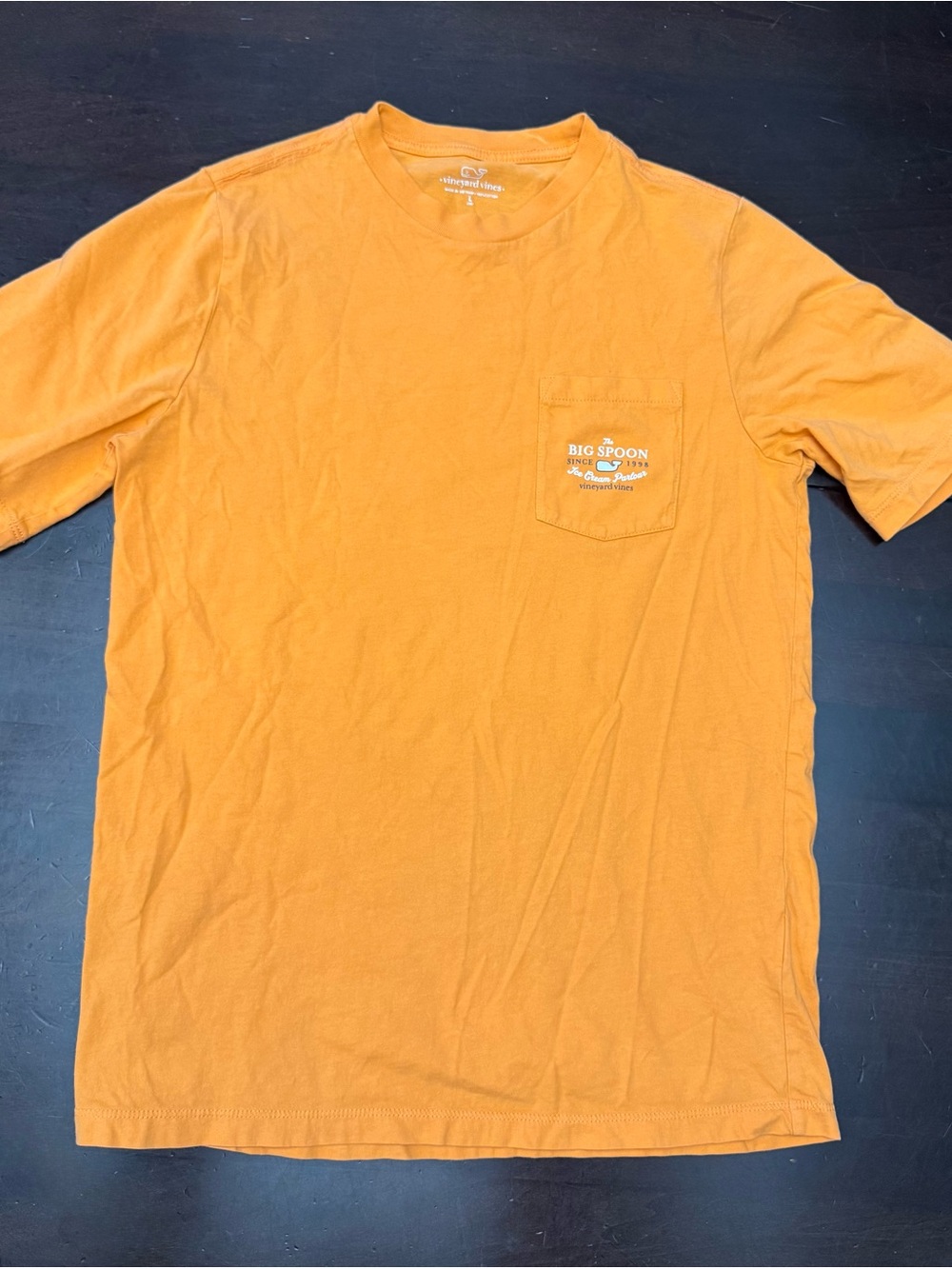 Vineyard Vines Kid’s Orange Pocket Tee Sz L (16) Unisex